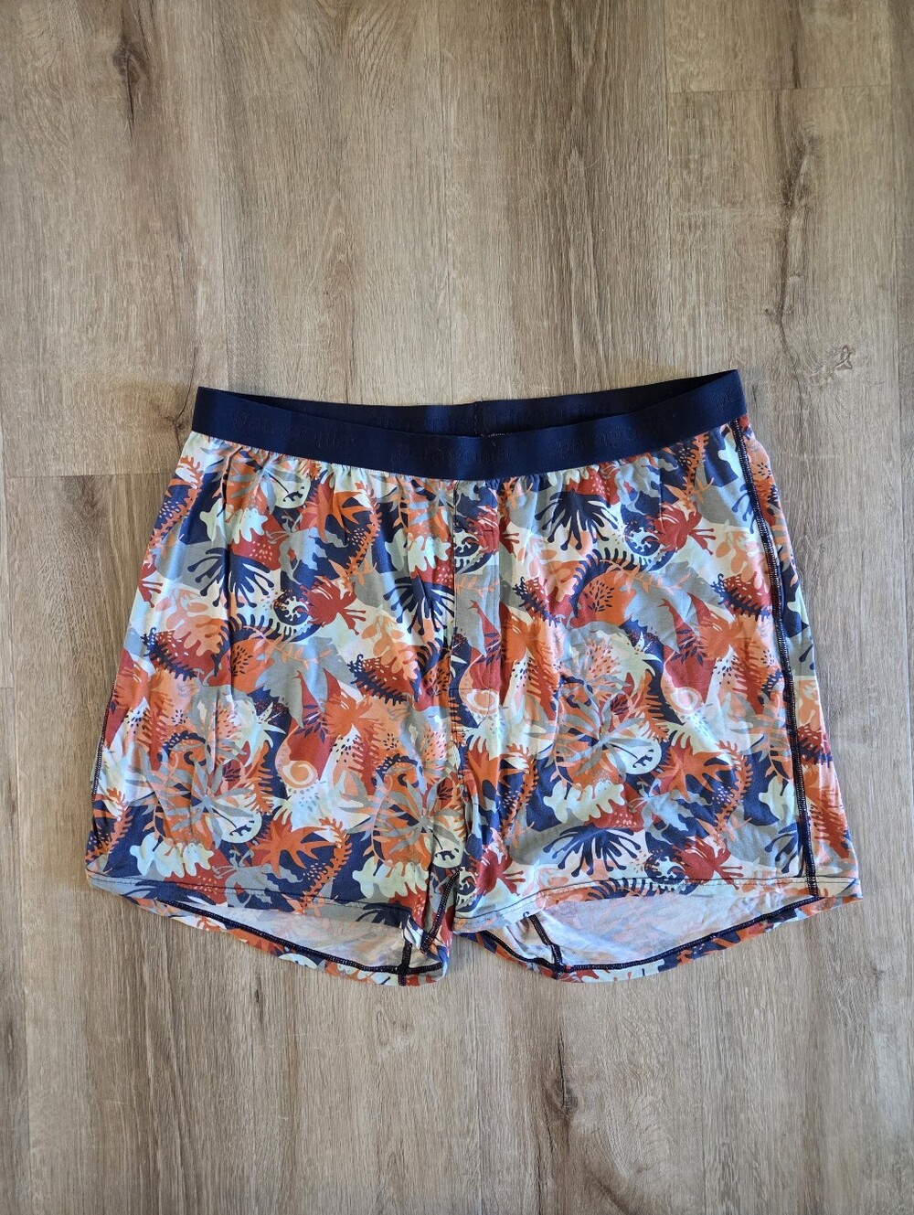 XL Patagonia Men's Orange Tropical Botanical Print Essential Boxers Underwear